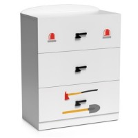 Comoda Pompier Lata 3 Sertare - Camere Copii Premium MDF High Gloss Comoda Pompier Lata 3 Sertare - Camere Copii Premium MDF High Gloss